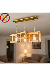 Dekoratif Ahşap Tasarım 3'lü Avize